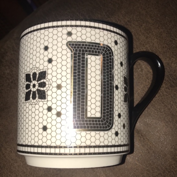 New Anthropologie Tiled Margot Monogram Mug - Picture 4 of 12